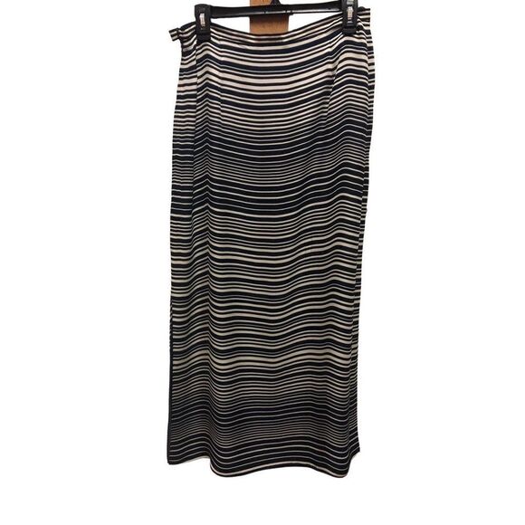 Rena Rowan Women’s Blue and White Horizontal Striped Long Skirt Size 12 - Picture 2 of 7